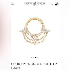 14kt solid gold huggie clicker